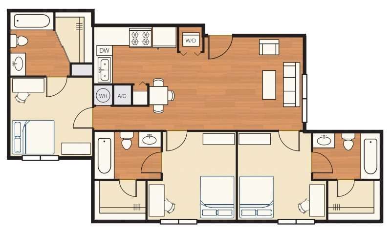 3 Bedroom Student Apartments Bloomington, IN